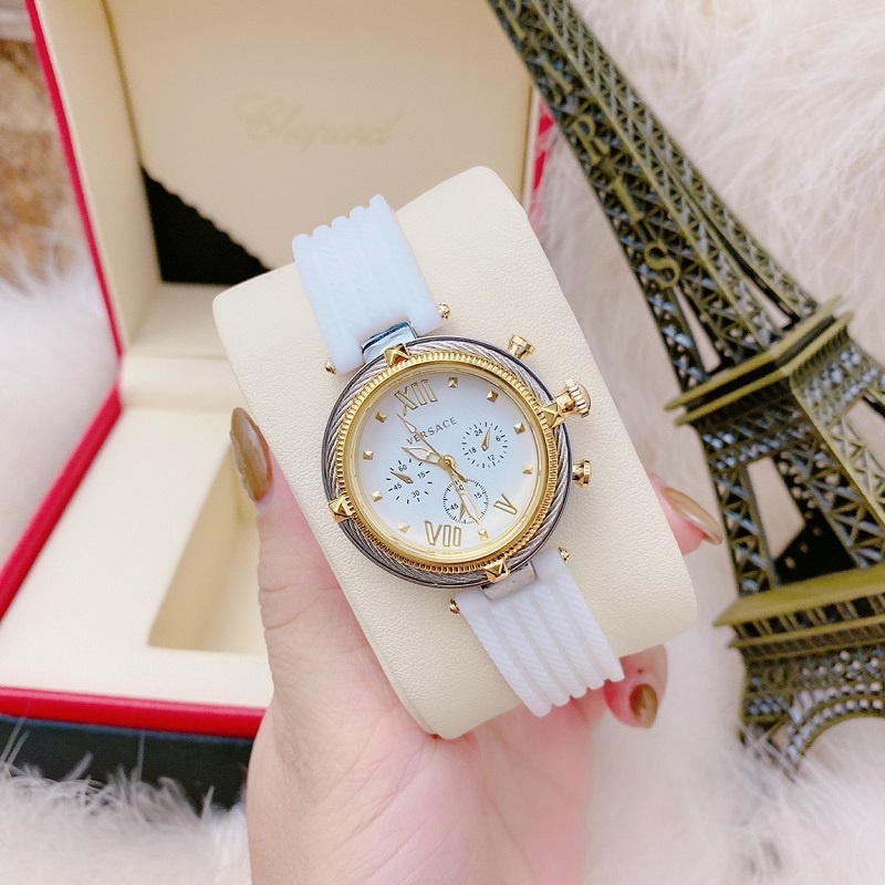 Đồng hồ đeo tay thời trang, đồng hồ nữ đẹp cao cấp VERSACE dây cao su silicon chống nước mới | BigBuy360 - bigbuy360.vn