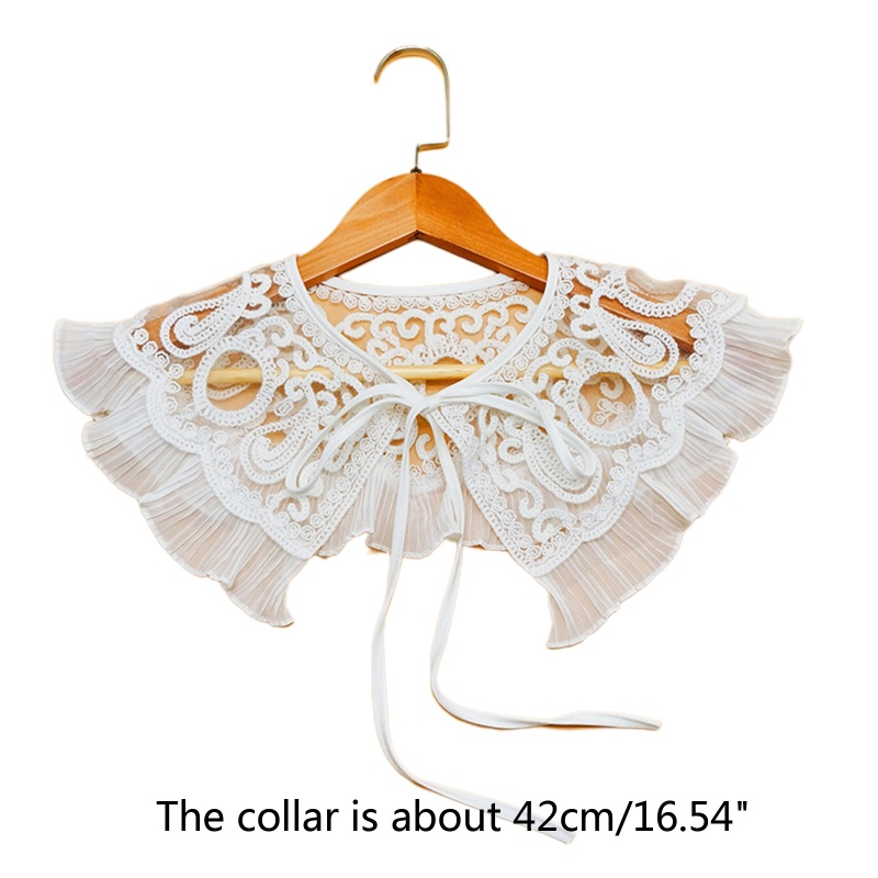 Khăn Choàng Cổ Xếp Li Thêu Hoa Nhìn Xuyên Thấu Cho Nữ