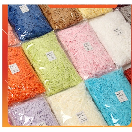 (1kg) Giấy Rơm lót hộp quà, Giấy cắt sẵn lót hộp quà tặng, chống sốc nhiều màu để chọn