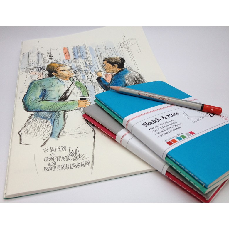 Set 2 sổ Sketch &amp; Note Hahnemuhle A6 - 125gsm - 40 trang