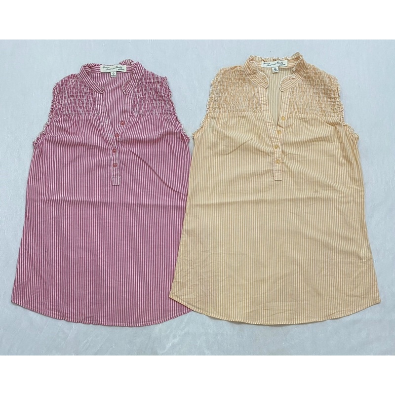 Áo sơ mi sát nách bèo chun kẻ sọc Nino.maxx (Size S, M) - Thanh lý vnxk