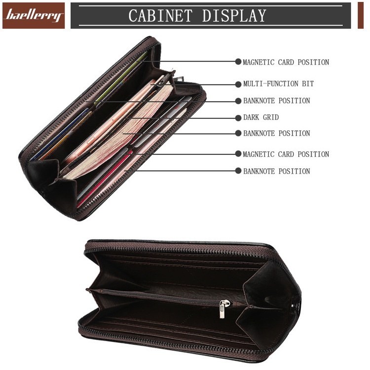 Ví da cầm tay nhiều ngăn thời trang cho nam