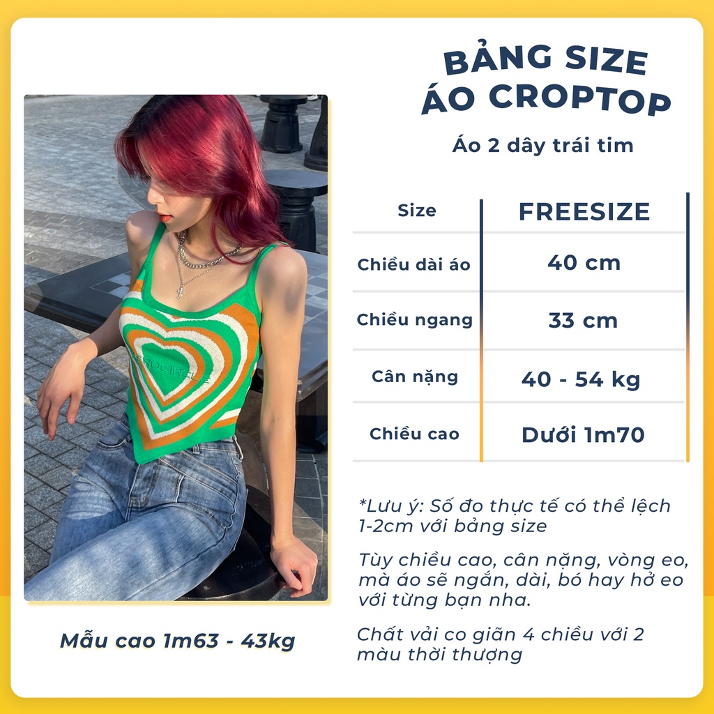 Áo croptop nữ 2 dây Ulzzang hình trái tim Illusion, áo croptop ôm crt cotton freesize - Jeanboo