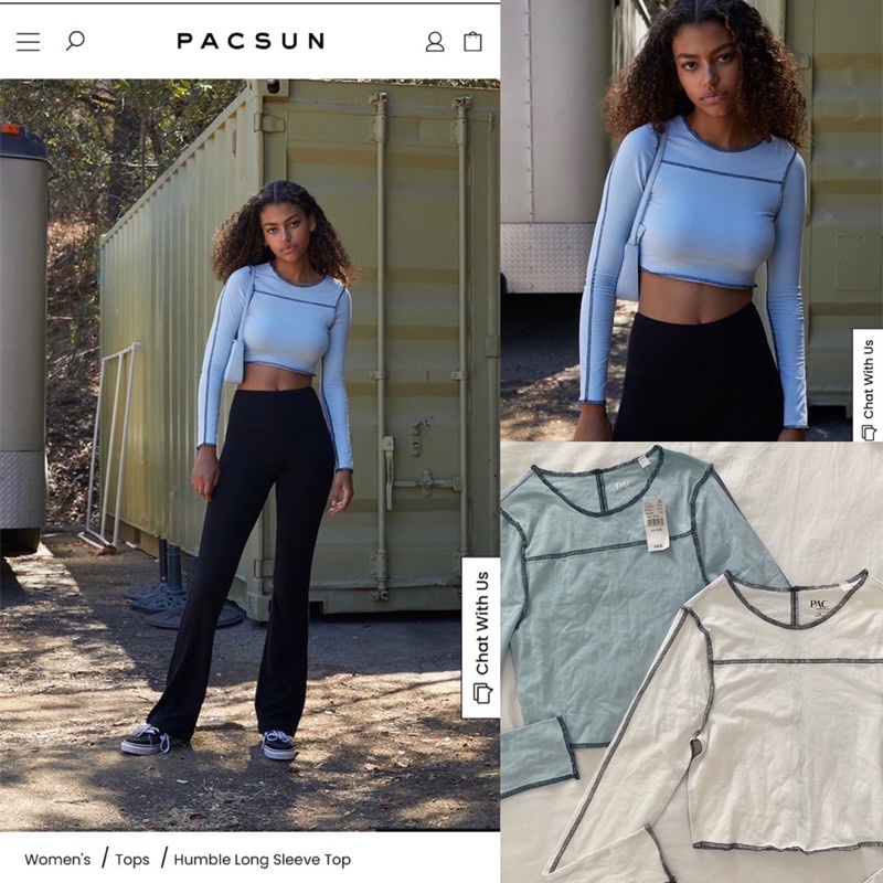 Áo croptop tay dài P@csun xuất xịn