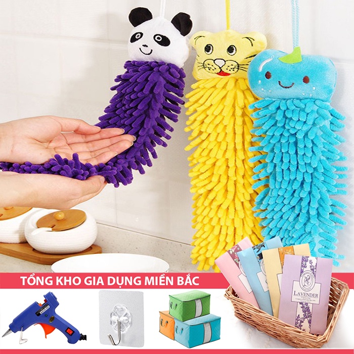 [Tổng Kho Sỉ] Khăn Lau Tay HÌNH THÚ SỢI SAN HÔ 35CM, Lau Bát Chén Đĩa Nhà Bếp Dày Dặn Đa Năng - Cotton Thấm Hút Nước