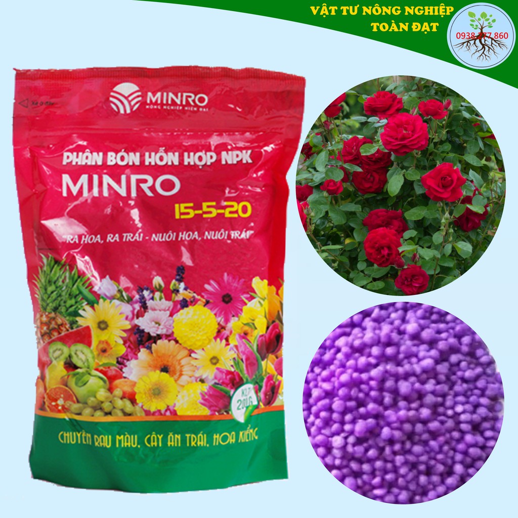 Phân bón Minro 30-9-9 và Minro 15-5-20 (200g), dinh dưỡng cho cây trồng