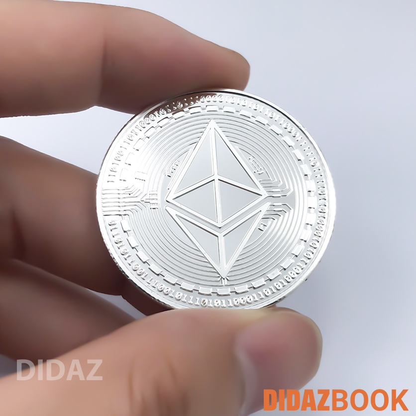 Đồng Xu Ethereum - Ether - ETH phiên bản 02, Bitcoin mạ vàng, bạc 24k đồ lưu niệm,trang trí,sưu tầm, quà tặng EHT02