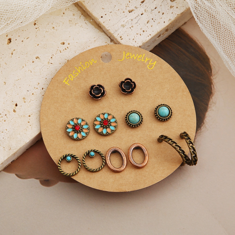 Set 6 Khuyên Tai Nữ Thời Trang Vintage