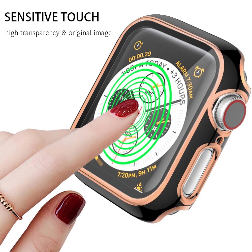 Vỏ Apple Watch Case với Kính cường lực Bảo vệ màn hình Thiết kế 2 trong 1 Bao cứng Toàn diện cho iWatch Series SE 6/5/4/3/2/1