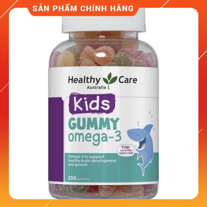 Kẹo Gummy Omega 3 Healthy Care Úc 𝐍𝐄𝐖250 viên giúp bé phát triển trí tuệ