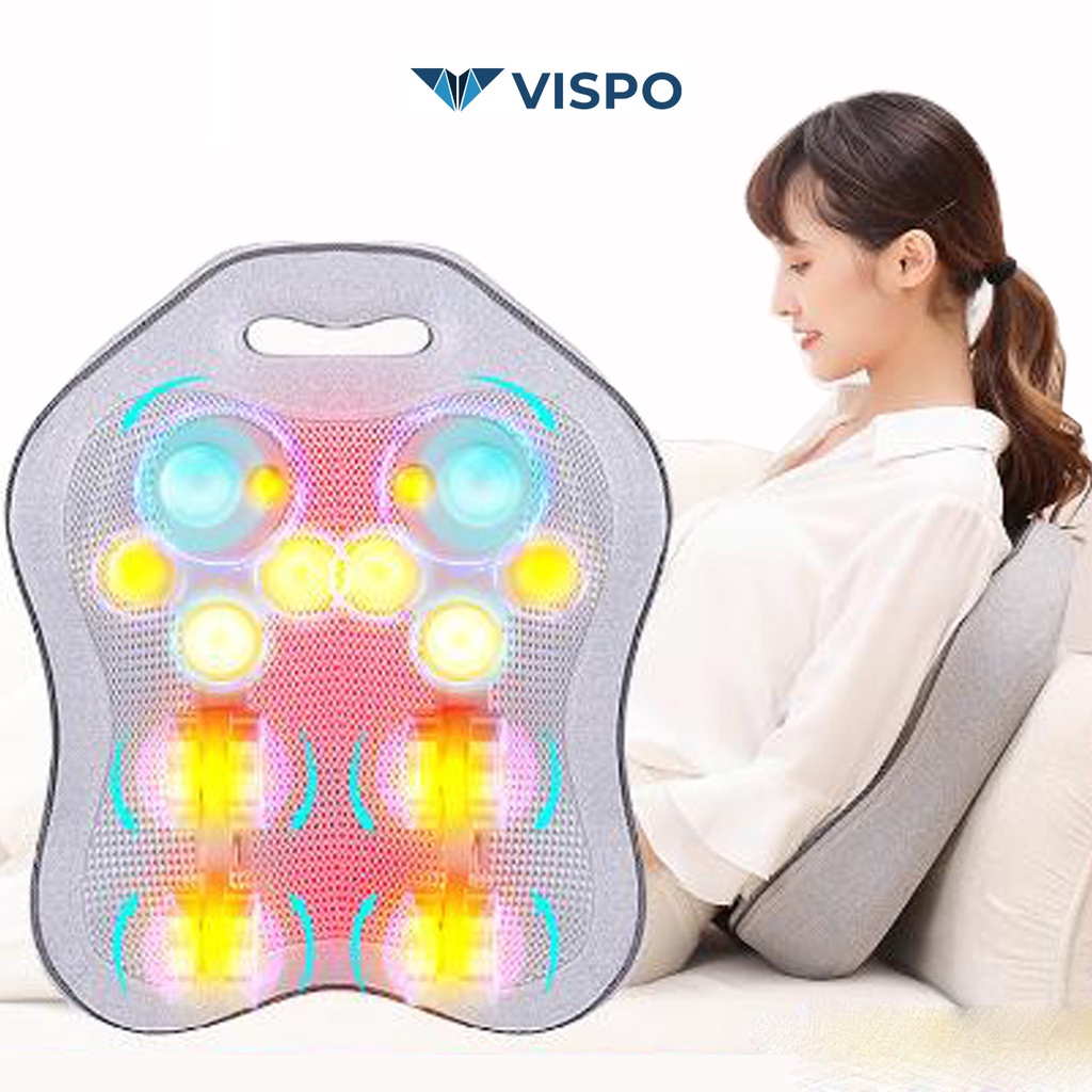 Gối massage hồng ngoại VISPO G21 mát xa lưng, cổ, vai gáy, máy massage đa năng, bảo hành 12 tháng