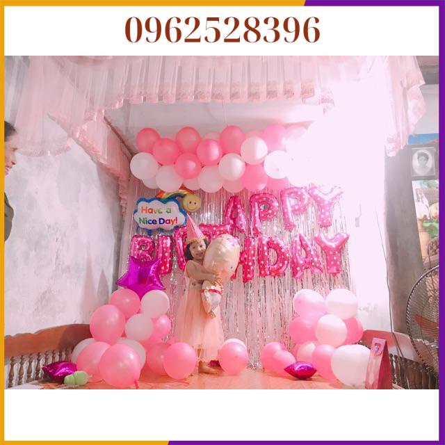 [KHUYẾN MẠI] Set bóng trang trí sinh nhật kèm rèm cho bé trai/gái{TẶNG BƠM + KEO}