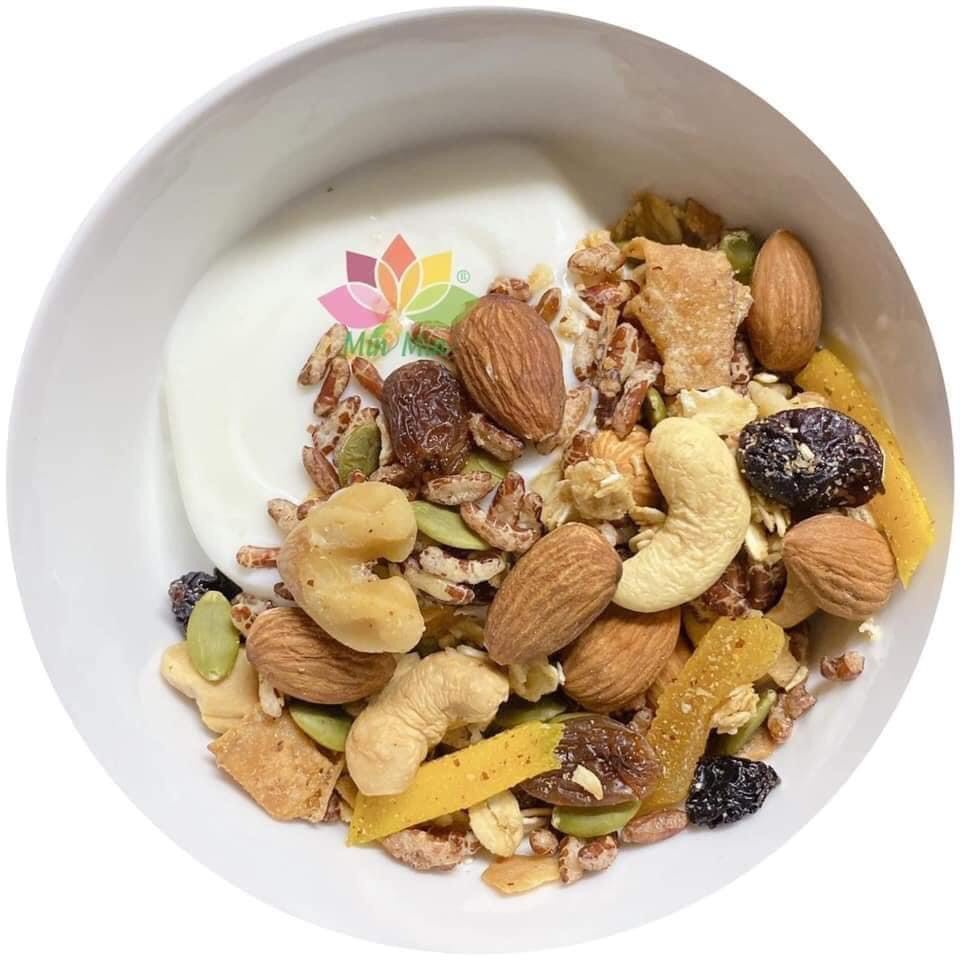 [Chính Hãng] Ngũ Cốc Mix Hạt Và Hoa Qủa Xấy Cao Cấp Min MIN - GRANOLA ĂN LIỀN MIN MIN 500g