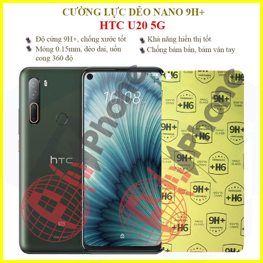 Dán cường lực dẻo nano trong hoặc nhám cho HTC U20 5G