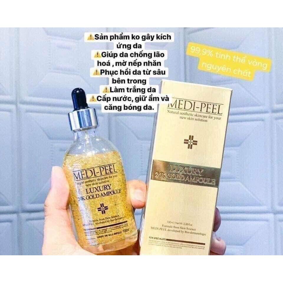 3082 A2 Serum Bụi Vàng Medi-Peel Luxury 24K Gold AmPoule 100ml Dưỡng Trắng, Tái Tạo, Trẻ Hóa Làn Da