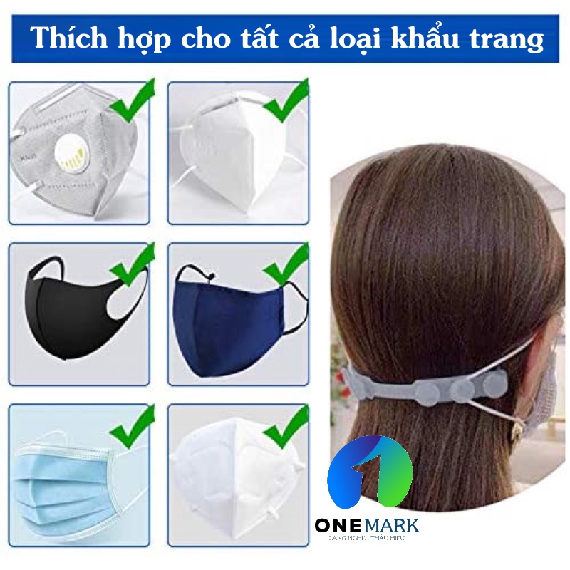 [BỘ 4 CHIẾC] Dây Đeo Khẩu Trang Y Tế Chống Đau Tai, Tai Giả Đeo Khẩu Trang - Vật Liệu Silicone Mềm Dẻo Co Dãn