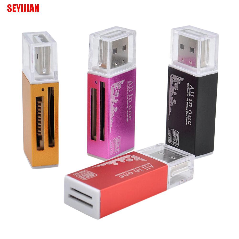 (SEY) For Micro Sd Sdhc Tf M2 Mmc Ms Pro Duo All In 1 Usb 2.0 Multi Memory Card Reader