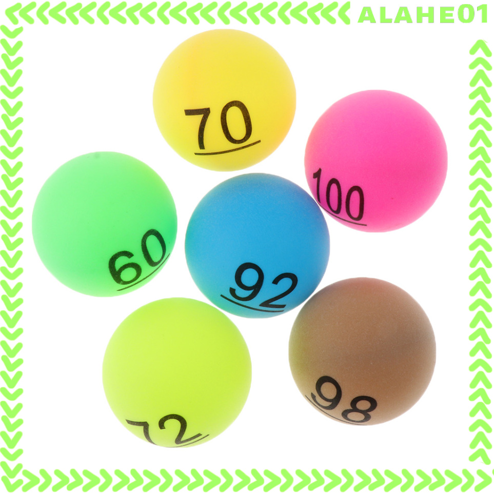50 Pieces Assorted Color PP Material Table Tennis Balls 40mm Printed With Number