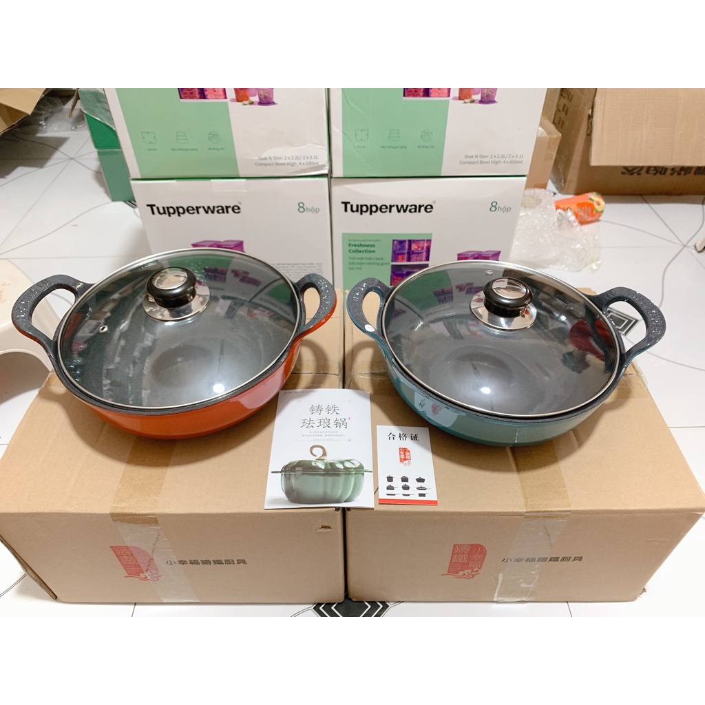 CHẢO GANG SÂU LÒNG KÈM VUNG Little Happiness Kitchen - NỒI CHẢO GANG XUẤT KHẨU ĐỨC
