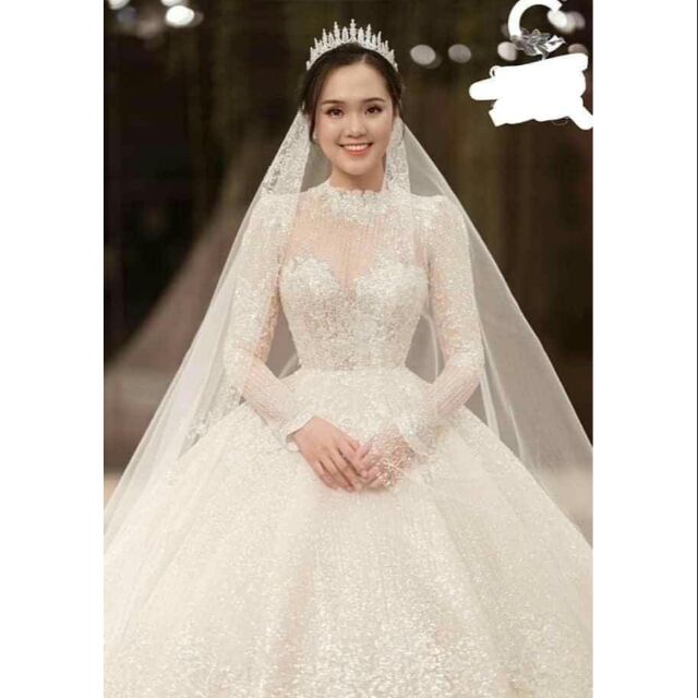 Váy cưới kimsa cao cấp tặng kèm voan cô dâu