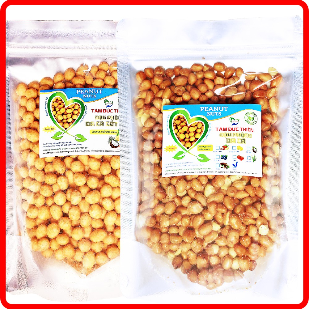 [Mã BMBAU50 giảm 7% đơn 99K] Combo 1KG Đậu Phộng 2 Vị: Da Cá Nước Cốt Dừa + Rang Muối Tâm Đức Thiện (2 x Túi 500GR)