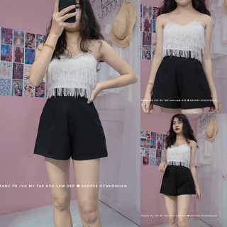 set áo tua rua phối quần short