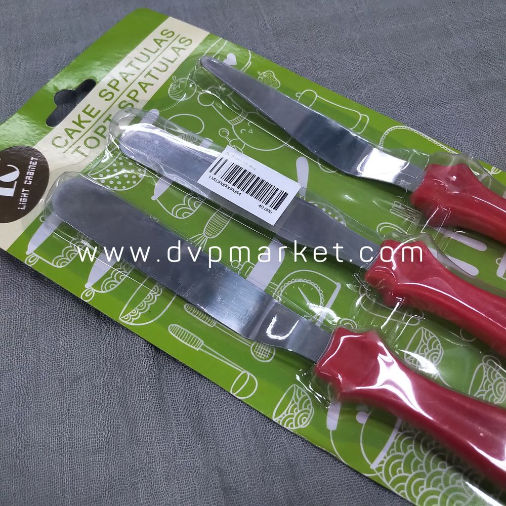 Bộ 3 dao chà láng bánh gato, bánh sinh nhật màu bạc - Đại Vạn Phát