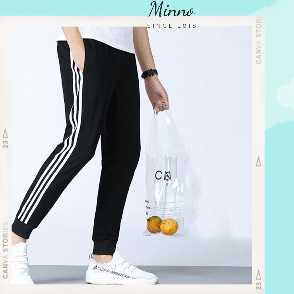 Quần thể thao nam nữ ống rộng ba sọc và một sọc [ 3 line - 1 line ]