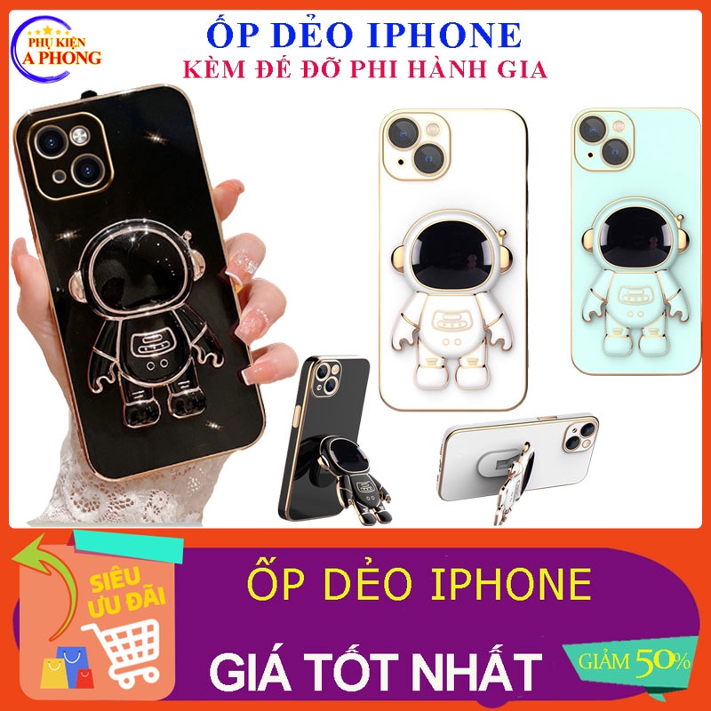 Ốp Lưng Iphone Kèm Đế Lưng Phi Hành Gia cho 6plus/7plus/8plus/X/Xs Max/ip11/11 pro/11 Promax / ip12/12 Promax đẹp sang
