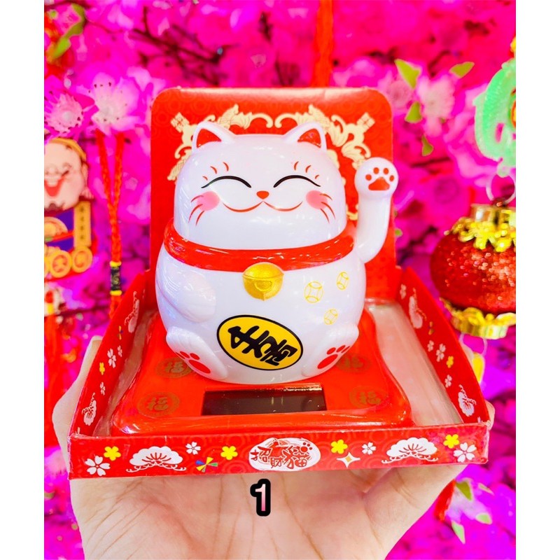 Mèo ngoắc tay chiêu tài 9cm may mắn