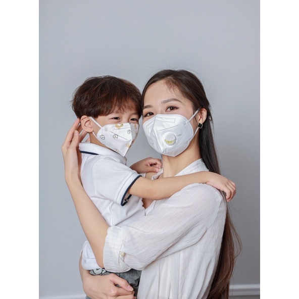 Khẩu trang Kisd Bé N95 Tuấn minh Combo 50 chiếc *Freeship* 5lớp kháng khuẩn cao dành cho bé khi nhập học