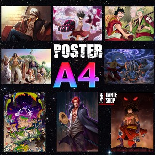 Poster anime One Piece - Bộ 8 tấm Decal A4 - Chuyên mô hình nhân vật luffy, zoro