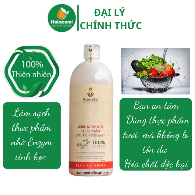 Nước Ngâm Rửa Thực Phẩm Hữu Cơ Fuwa3e 1L Ogranic Loại Bỏ Thuốc Trừ Sâu,Chất Bẩn,Khử Mùi Thực Phẩm_halacomi.officialstore