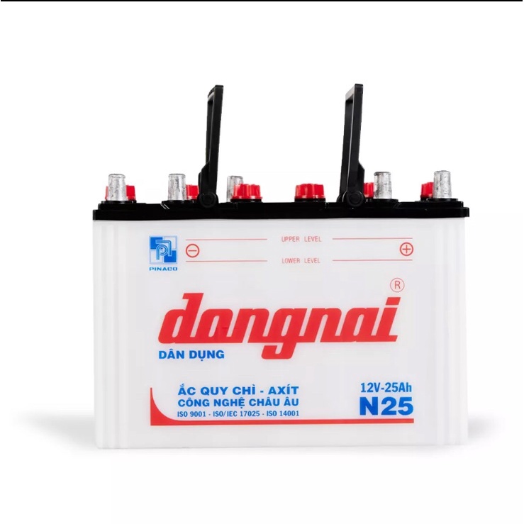 Bình ắc quy 12v dân dụng đồng nai N25 | 12V - 25ah tặng acid châm bình.
