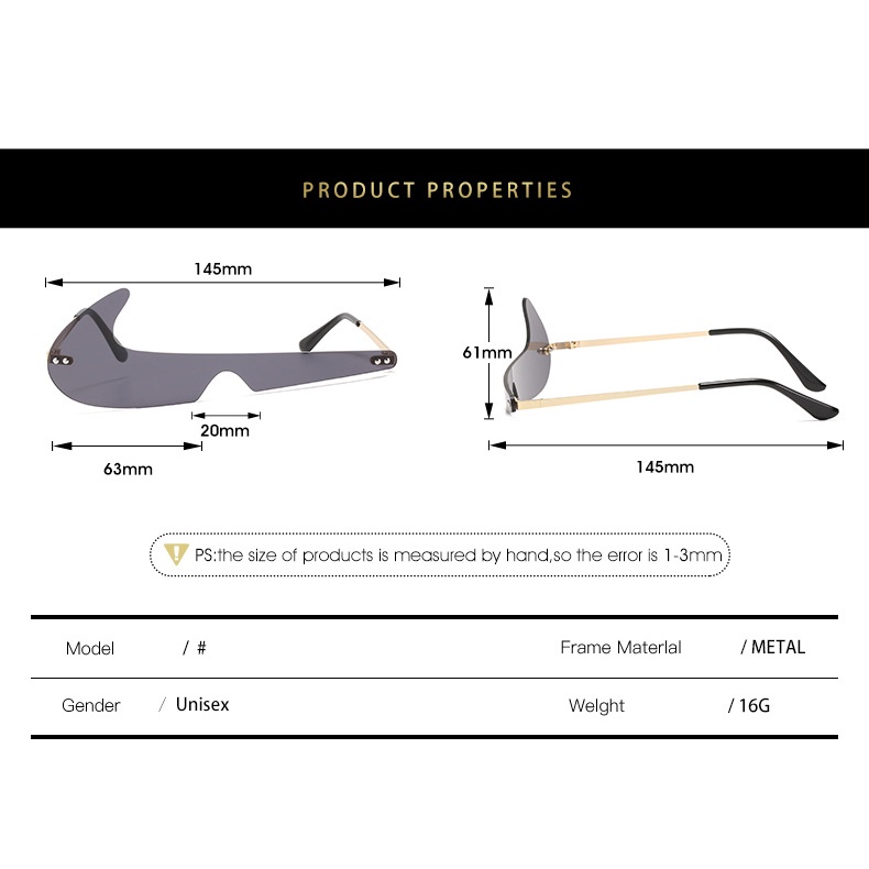 Kính Mát Không Viền Phong Cách Vintage Sang Trọng