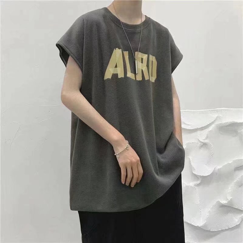 Áo Thun Sát Nách Dáng Rộng Phong Cách Hong Kong Thời Trang Mùa Hè Cho Nam Có 4 Màu Size M-3XL