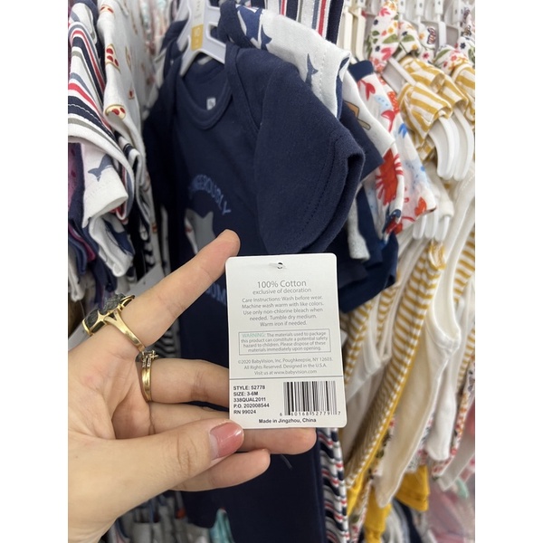 Sét 3 body đùi cá mập hãng HB cho bé cotton 100%