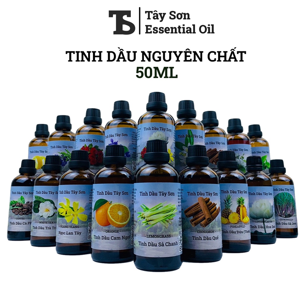 MUA 1 TẶNG 1 _ Lọ 50ML 18 Mùi Tinh Dầu Tự Nhiên Nguyên Chất Thơm Nhà Sạch Khuẩn Đuổi Muỗi CAM QUẾ SẢ CHANH HOA HỒNG