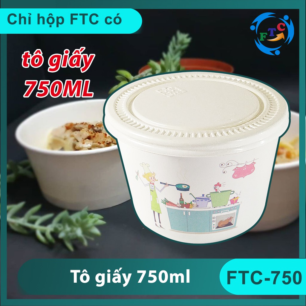 Tô giấy 750ml có nắp FTC