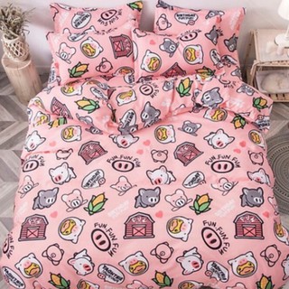 Chăn Phao Siêu Nhẹ/ Chăn Bông Poly cotton Hoạ Tiết CHÚ LỢN HỒNG Cho Bé yêu