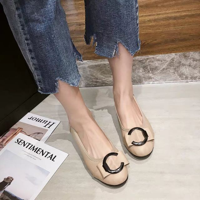 (Order) Giày búp bê 2p khóa tròn da mềm full size 40-43 | BigBuy360 - bigbuy360.vn