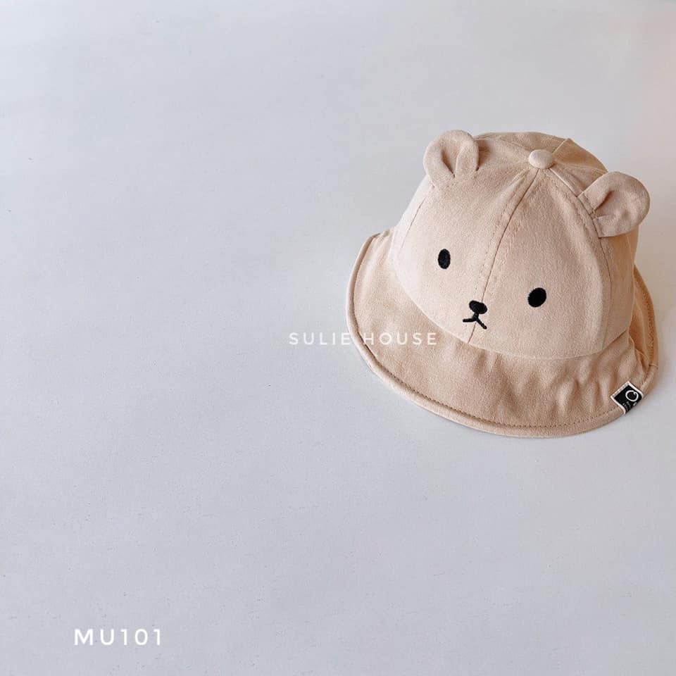 Mũ rộng vàng mặt gấu - MU101