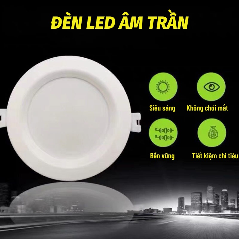 Đèn Led Âm Trần Đèn Led Ốp Trần 3 Màu Khác Nhau Siêu Mỏng Dễ Lắp Đặt Gia.dung.hoang.anh