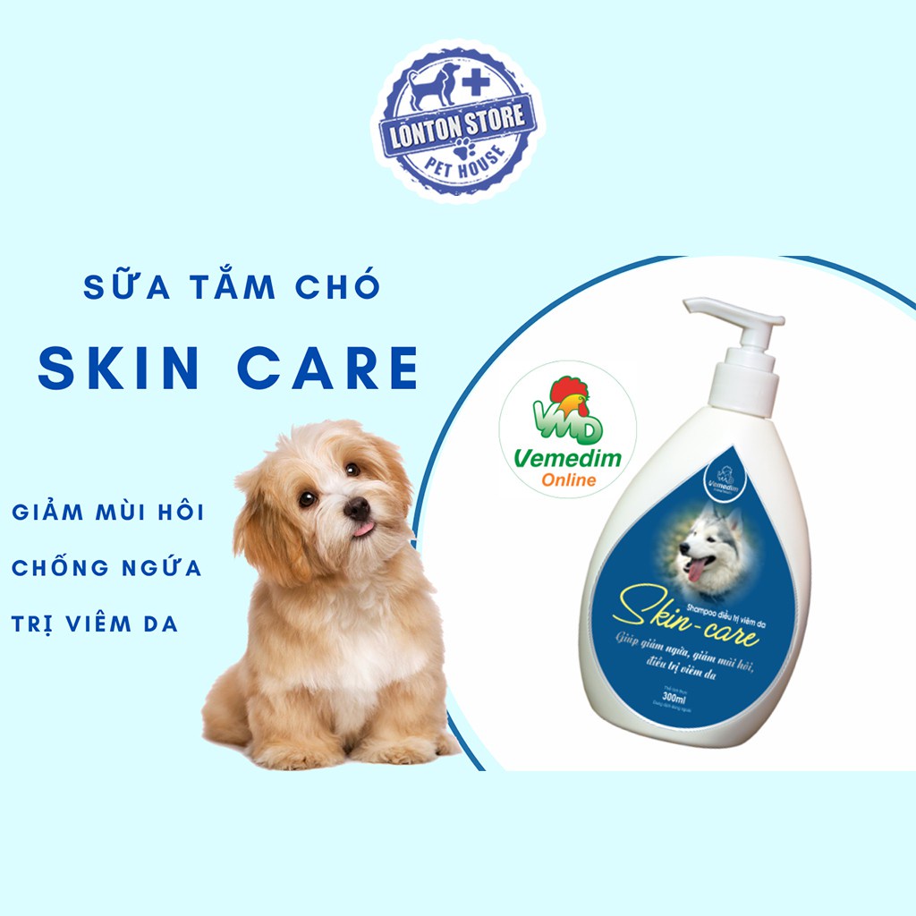 VEMEDIM Skin Care Shampoo - Sữa Tắm Cho Chó Mèo Phòng Viêm Da, Hôi Và Ngứa Da 300ml - Lonton Store &amp; Vemedim