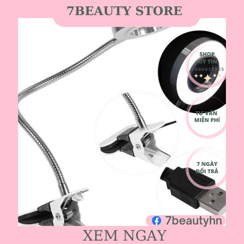 ĐÈN LED MINI(GỒM SẠC) KẸP BÀN LÀM NAIL,NỐI MI,PHUN XĂM 2 CHẾ ĐỘ SÁNG