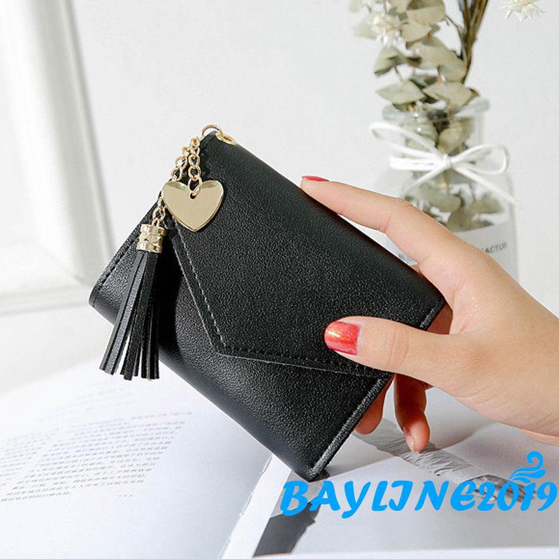 ❆❀✯Ví đựng tiền ngắn dành cho nữ Ví đựng tiền xu gấp bằng da nữ