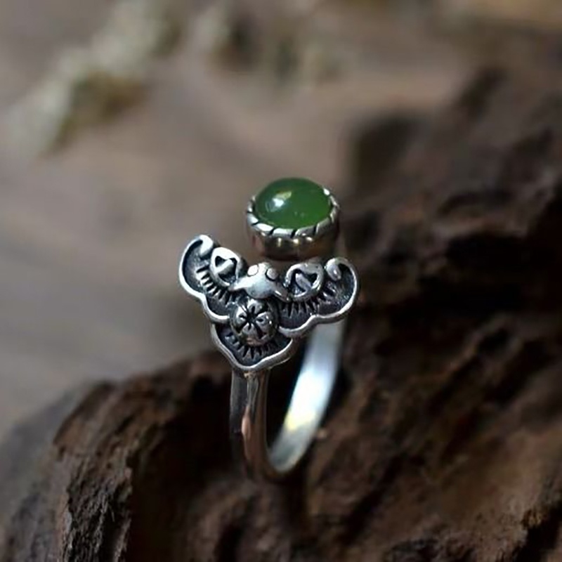 Nhẫn Hở Hình Dơi Đính Đá Zircon Phong Cách Gothic Cổ Điển Cho Nam Và Nữ