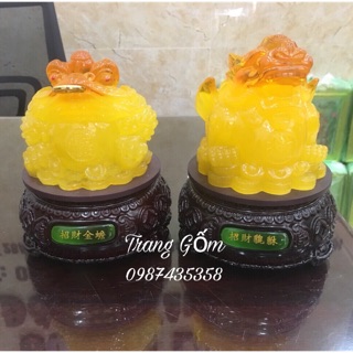 Combo Cóc và Kỳ Hưu màu vàng có đế xoay
