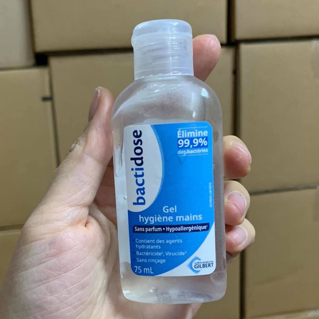 Gel rửa tay khô Bactidose Pháp Diệt khuẩn 99,9%