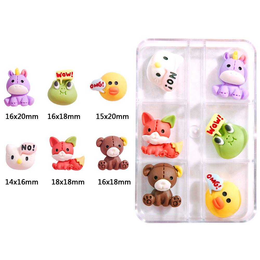 1 Hộp Phụ Kiện Nơ Kẹp Trang Trí Móng Tay Nghệ Thuật Bằng Nhựa Resin 3D DIY